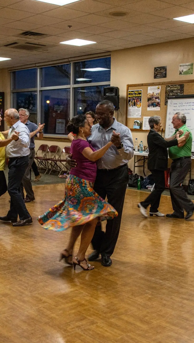 Community gathering for seniors promoting healthy aging.